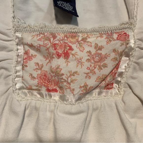 VTG Ralph Lauren Toddler Girls 4T White Pink Floral Long Sleeve Pullover Blouse - Picture 2 of 5